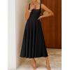 ZESICA Women‘s 2026 Summer Sleeveless Midi Dress Square Neck Flowy A Line Casual Beach Vacation Long Dresses with Pockets(Black)