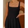 ZESICA Women‘s 2026 Summer Sleeveless Midi Dress Square Neck Flowy A Line Casual Beach Vacation Long Dresses with Pockets(Black)