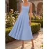 ZESICA Women‘s 2026 Summer Sleeveless Midi Dress Square Neck Flowy A Line Casual Beach Vacation Long Dresses with Pockets(Blue)