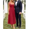 ZESICA Women‘s 2026 Summer Sleeveless Midi Dress Square Neck Flowy A Line Casual Beach Vacation Long Dresses with Pockets(Red)