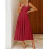 ZESICA Women‘s 2026 Summer Sleeveless Midi Dress Square Neck Flowy A Line Casual Beach Vacation Long Dresses with Pockets(Red)