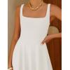 ZESICA Women‘s 2026 Summer Sleeveless Midi Dress Square Neck Flowy A Line Casual Beach Vacation Long Dresses with Pockets(White)
