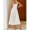 ZESICA Women‘s 2026 Summer Sleeveless Midi Dress Square Neck Flowy A Line Casual Beach Vacation Long Dresses with Pockets(White)