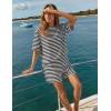 ZESICA Womens Summer 2 Piece Short Sets Striped Oversized Matching Lounge Airport Travel Workout Beach Vacation Outfits(Black)