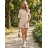 ZESICA Womens Summer 2 Piece Short Sets Striped Oversized Matching Lounge Airport Travel Workout Beach Vacation Outfits(Solid Apricot)