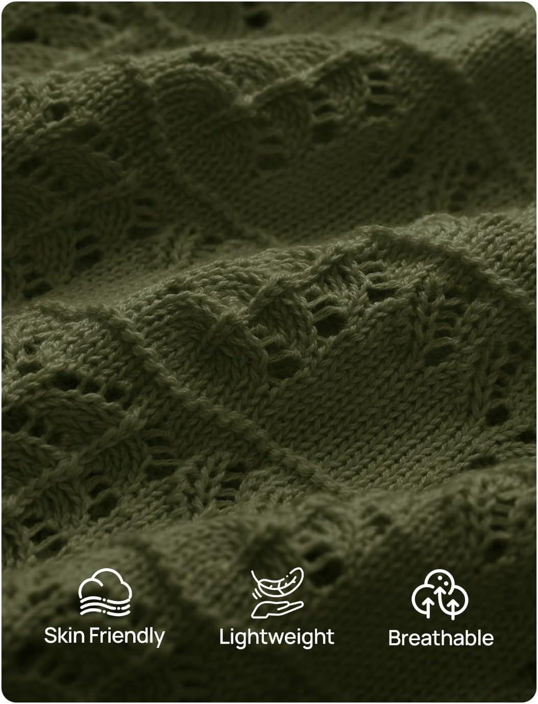 imageZESICA Womens Crochet Short Sleeve Sweaters 2026 Summer Casual Crewneck Hollow Out Tops Beach Vacation Shirts OutfitsArmygreen