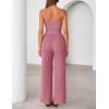 ZESICA Women’s 2026 Summer 2 Piece Vacation Outfits Strapless Crop Tube Tops and Wide Leg Pants Travel Matching Sets(Pink)