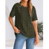 ZESICA Women’s Crochet Short Sleeve Sweaters 2026 Summer Casual Crewneck Hollow Out Tops Beach Vacation Shirts Outfits(Armygreen)