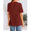 ZESICA Women’s Crochet Short Sleeve Sweaters 2026 Summer Casual Crewneck Hollow Out Tops Beach Vacation Shirts Outfits(Wine)