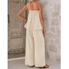 ZESICA Women’s Summer 2 Piece Sets 2026 Spring Casual Strapless Tube Top Wide Leg Pants Ruffle Beach Vacation Outfits(Apricot)