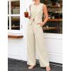 ZESICA Women’s Summer 2 Piece Suit Sets 2026 Sleeveless Blazer Vest Wide Leg Pants Business Casual Outfits Work Clothes(Apricot)