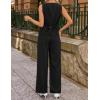 ZESICA Women’s Summer 2 Piece Suit Sets 2026 Sleeveless Blazer Vest Wide Leg Pants Business Casual Outfits Work Clothes(Black)