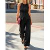 ZESICA Women’s Summer 2 Piece Suit Sets 2026 Sleeveless Blazer Vest Wide Leg Pants Business Casual Outfits Work Clothes(Black)