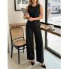 ZESICA Women’s Summer 2 Piece Suit Sets 2026 Sleeveless Blazer Vest Wide Leg Pants Business Casual Outfits Work Clothes(Black)