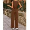 ZESICA Women’s Summer 2 Piece Suit Sets 2026 Sleeveless Blazer Vest Wide Leg Pants Business Casual Outfits Work Clothes(Brown)