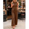 ZESICA Women’s Summer 2 Piece Suit Sets 2026 Sleeveless Blazer Vest Wide Leg Pants Business Casual Outfits Work Clothes(Brown)