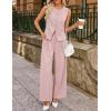 ZESICA Women’s Summer 2 Piece Suit Sets 2026 Sleeveless Blazer Vest Wide Leg Pants Business Casual Outfits Work Clothes(Pink)