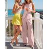 ZESICA Women’s Summer 2 Piece Suit Sets 2026 Sleeveless Blazer Vest Wide Leg Pants Business Casual Outfits Work Clothes(Pink)
