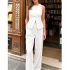 ZESICA Women’s Summer 2 Piece Suit Sets 2026 Sleeveless Blazer Vest Wide Leg Pants Business Casual Outfits Work Clothes(White)