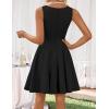 ZESICA Womens Summer Cocktail Party Mini Dress 2026 Spring Elegant Sleeveless Crewneck A-Line Short Date Night Prom Dresses(Black)