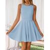 ZESICA Womens Summer Cocktail Party Mini Dress 2026 Spring Elegant Sleeveless Crewneck A-Line Short Date Night Prom Dresses(Blue)