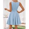 ZESICA Womens Summer Cocktail Party Mini Dress 2026 Spring Elegant Sleeveless Crewneck A-Line Short Date Night Prom Dresses(Blue)