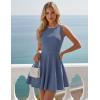 ZESICA Womens Summer Cocktail Party Mini Dress 2026 Spring Elegant Sleeveless Crewneck A-Line Short Date Night Prom Dresses(Dusty Blue)