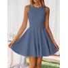 ZESICA Womens Summer Cocktail Party Mini Dress 2026 Spring Elegant Sleeveless Crewneck A-Line Short Date Night Prom Dresses(Dusty Blue)