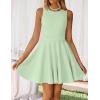 ZESICA Womens Summer Cocktail Party Mini Dress 2026 Spring Elegant Sleeveless Crewneck A-Line Short Date Night Prom Dresses(Light Green)