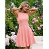 ZESICA Womens Summer Cocktail Party Mini Dress 2026 Spring Elegant Sleeveless Crewneck A-Line Short Date Night Prom Dresses(Pink)