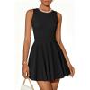ZESICA Womens Summer Cocktail Party Mini Dress 2026 Spring Elegant Sleeveless Crewneck A-Line Short Date Night Prom Dresses(Black)