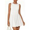 ZESICA Womens Summer Cocktail Party Mini Dress 2026 Spring Elegant Sleeveless Crewneck A-Line Short Date Night Prom Dresses(White)