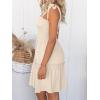 ZESICA Women’s 2026 Summer Spaghetti Strap Sleeveless Square Neck Ruffle A Line Swing Mini Dress(Apricot)