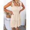 ZESICA Women’s 2026 Summer Spaghetti Strap Sleeveless Square Neck Ruffle A Line Swing Mini Dress(Apricot)