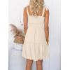 ZESICA Women’s 2026 Summer Spaghetti Strap Sleeveless Square Neck Ruffle A Line Swing Mini Dress(Apricot)