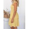 ZESICA Women’s 2026 Summer Spaghetti Strap Sleeveless Square Neck Ruffle A Line Swing Mini Dress(Light Yellow)
