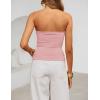 ZESICA Womens Summer Strapless Tube Tops 2026 Bandeau Off Shoulder Knit Top Slim Fit Crop Ruched Beach Vacation Outfits(Pink)