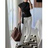ZESICA Women’s 2026 Summer Cap Sleeve Blouse Mock Neck Business Casual Tops Spring Dressy Tunic Work Shirts(Black)