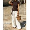 ZESICA Women’s 2026 Summer Cap Sleeve Blouse Mock Neck Business Casual Tops Spring Dressy Tunic Work Shirts(Brown)