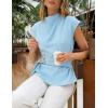 ZESICA Women’s 2026 Summer Cap Sleeve Blouse Mock Neck Business Casual Tops Spring Dressy Tunic Work Shirts(Lightblue)