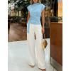 ZESICA Women’s 2026 Summer Cap Sleeve Blouse Mock Neck Business Casual Tops Spring Dressy Tunic Work Shirts(Lightblue)