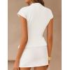 ZESICA Women’s 2026 Summer Cap Sleeve Blouse Mock Neck Business Casual Tops Spring Dressy Tunic Work Shirts(White)