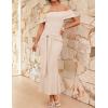 ZESICA Women’s 2026 Off Shoulder Bodycon Maxi Dress Summer Spring Formal Elegant Cocktail Party Wedding Guest Midi Dresses(Apricot)