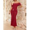 ZESICA Women’s 2026 Off Shoulder Bodycon Maxi Dress Summer Spring Formal Elegant Cocktail Party Wedding Guest Midi Dresses(Red)
