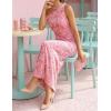 ZESICA Women’s Summer One Shoulder Floral Bodycon Midi Dress 2026 Ruched Elegant Wedding Cocktail Party Long Dresses(Pink)