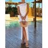 ZESICA Women’s Summer One Shoulder Floral Bodycon Midi Dress 2026 Ruched Elegant Wedding Cocktail Party Long Dresses(White)