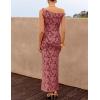ZESICA Women’s Summer One Shoulder Floral Bodycon Midi Dress 2026 Ruched Elegant Wedding Cocktail Party Long Dresses(Wine)