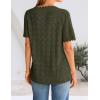 ZESICA Women’s Spring Tops Crochet Short Sleeve Sweaters 2026 Summer Casual Crewneck Hollow Out Shirts Beach Vacation Outfits(Armygreen)