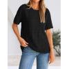 ZESICA Women’s Spring Tops Crochet Short Sleeve Sweaters 2026 Summer Casual Crewneck Hollow Out Shirts Beach Vacation Outfits(Black)
