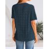 ZESICA Women’s Spring Tops Crochet Short Sleeve Sweaters 2026 Summer Casual Crewneck Hollow Out Shirts Beach Vacation Outfits(Darkblue)